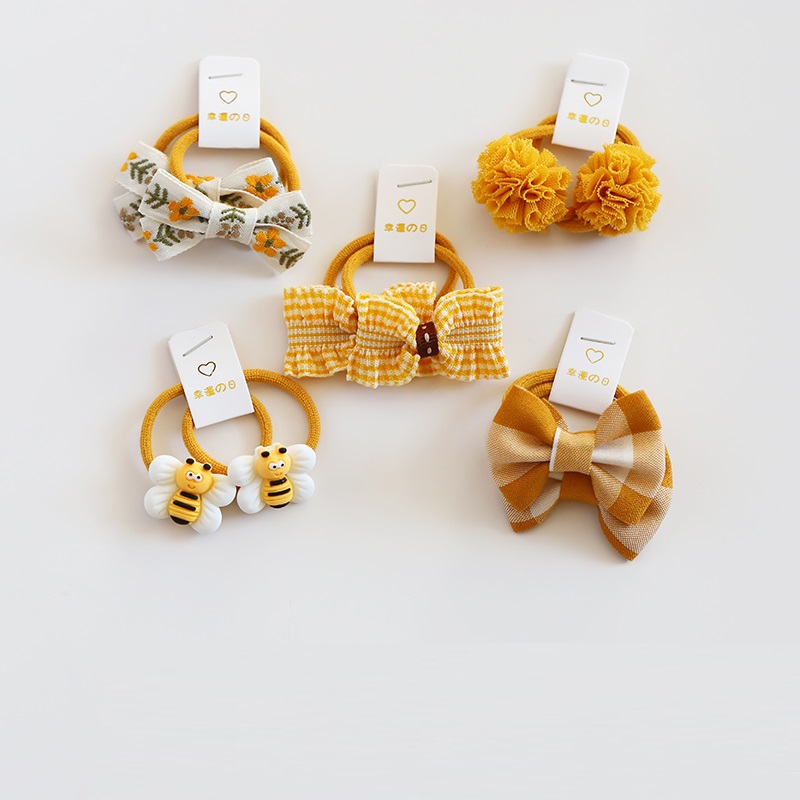 Bow Hair Ties, Set of 5