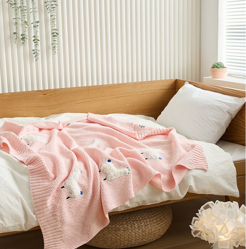 Embroidered Knit Blanket
