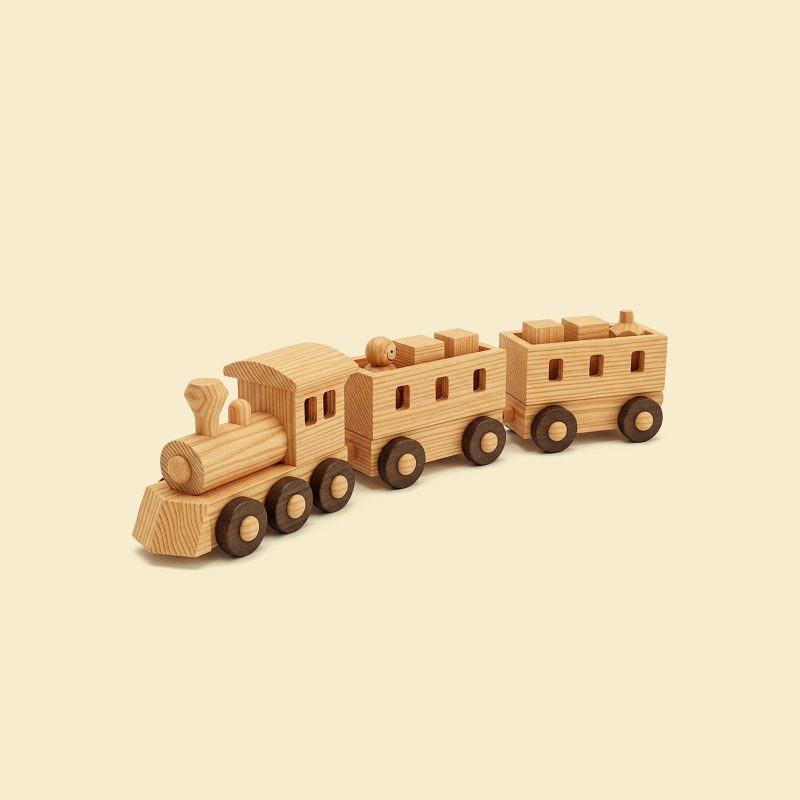 Wooden Train Set, 40 Pieces