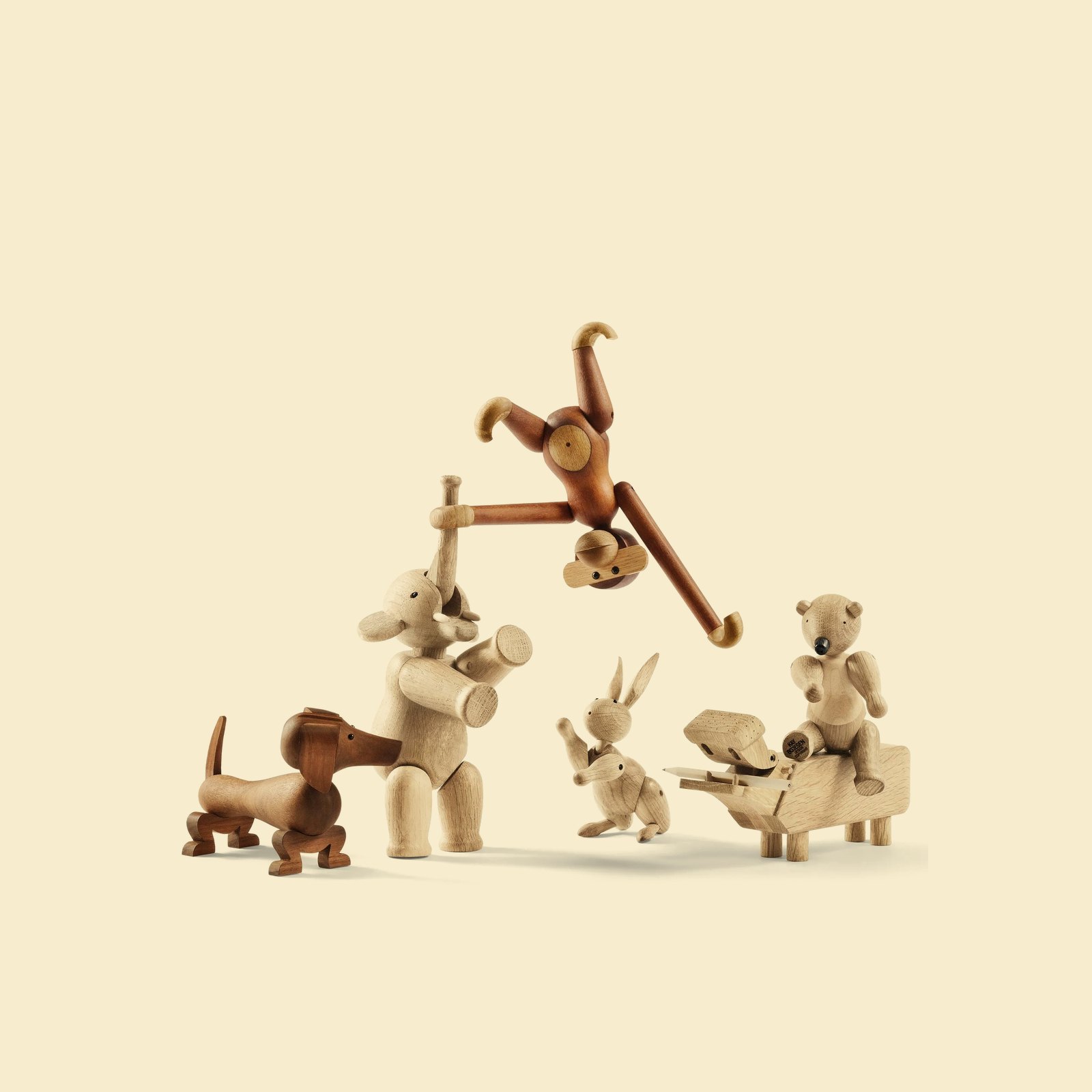 Wooden Animal Figures, Set of 10