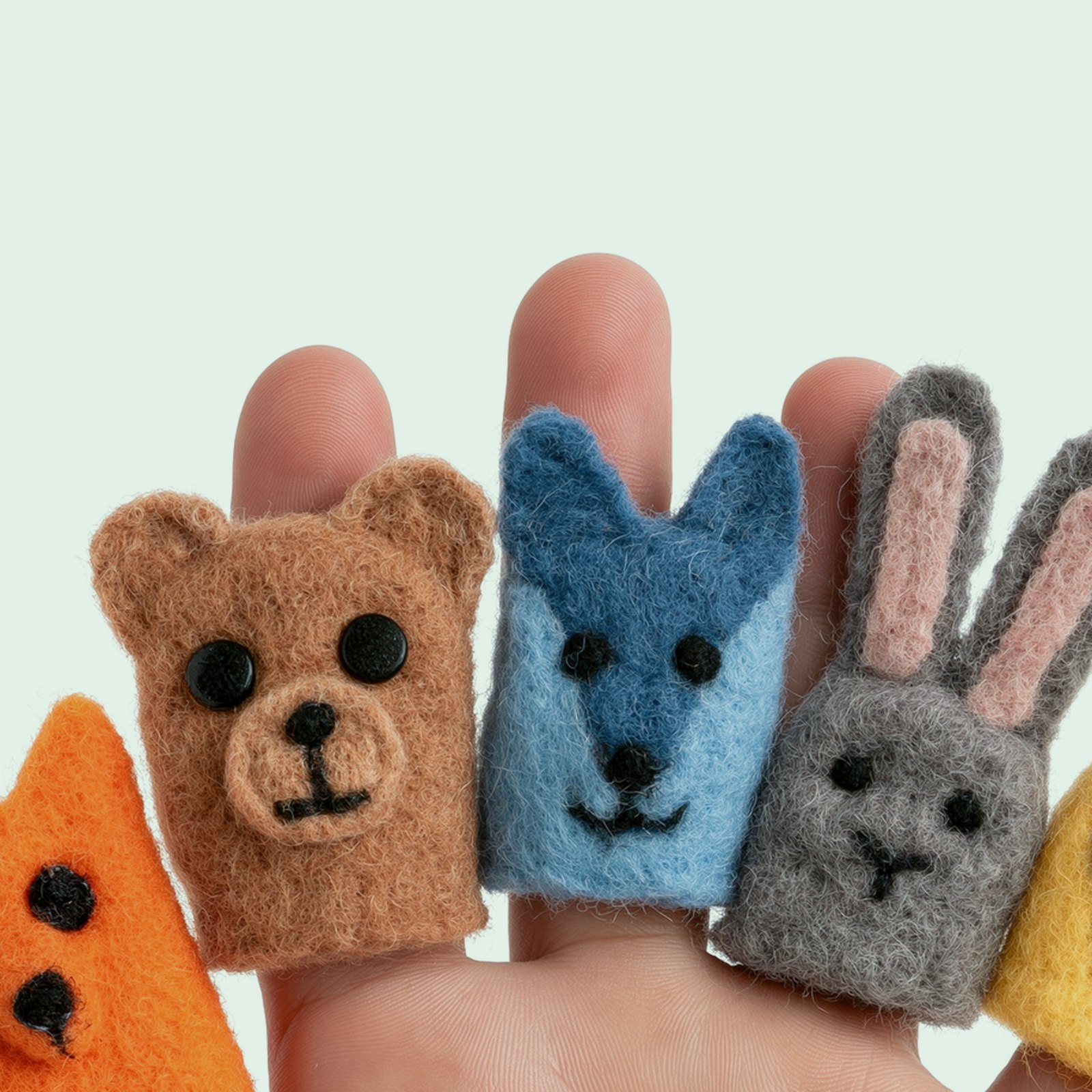 Animal Finger Puppets, Set of 5 — 2