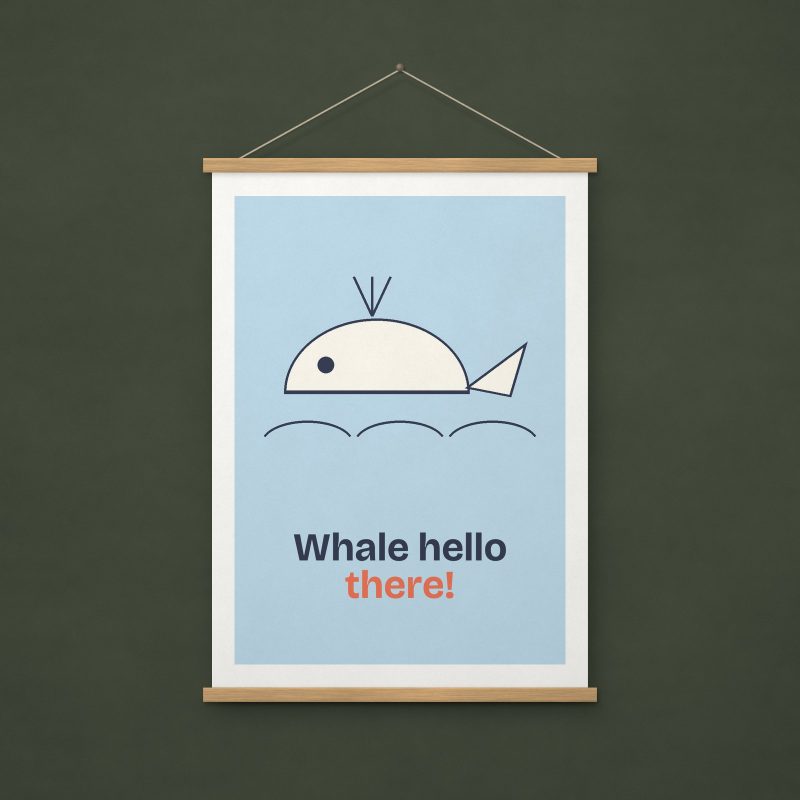 Hello Whale Print – A4