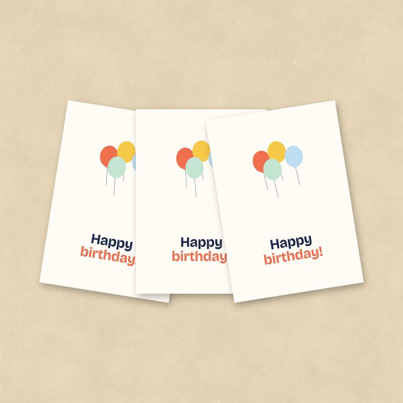 Balloon Birthday Cards, Set of 10