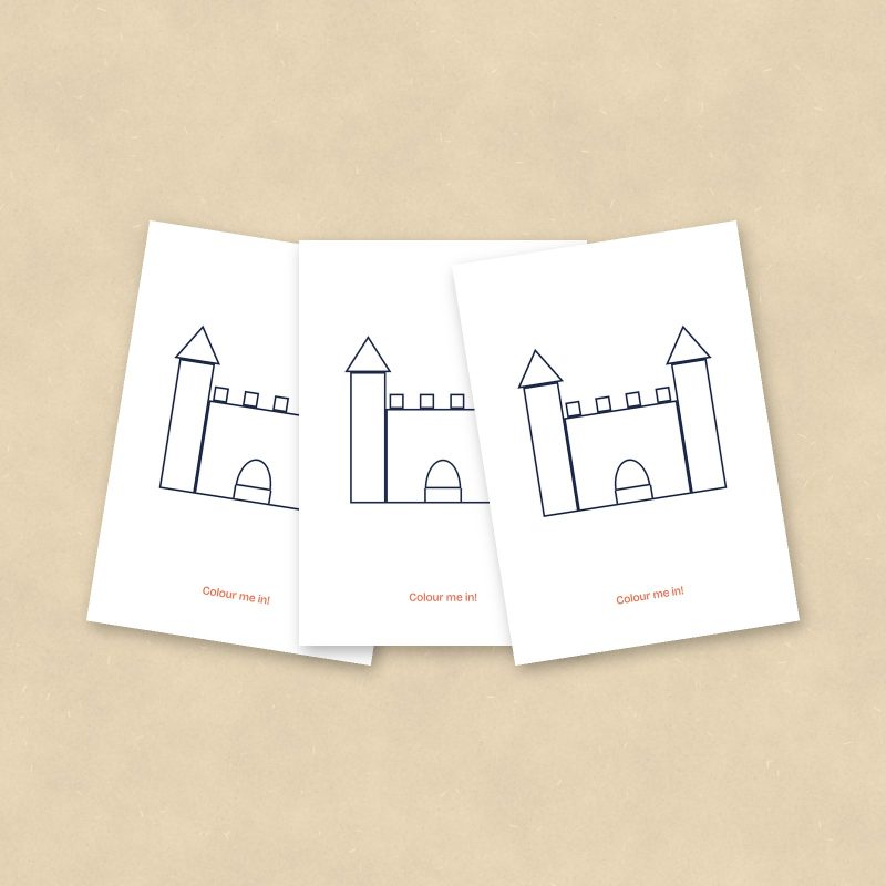 Colour-In Postcards, Castle, Set of 10