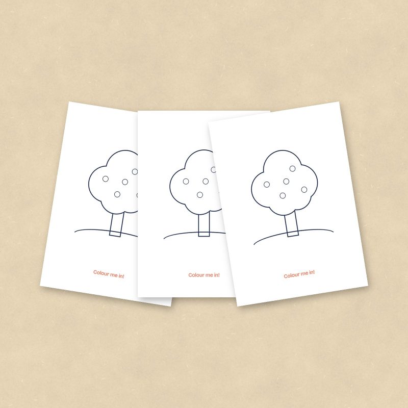 Colour-In Postcards, Tree, Set of 10