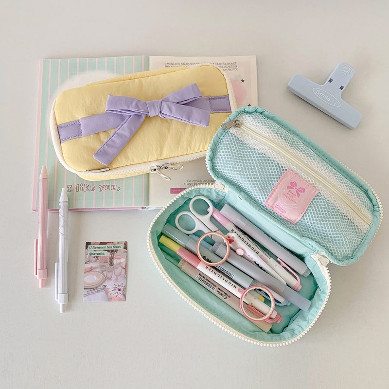 Soft Bow Pencil Case